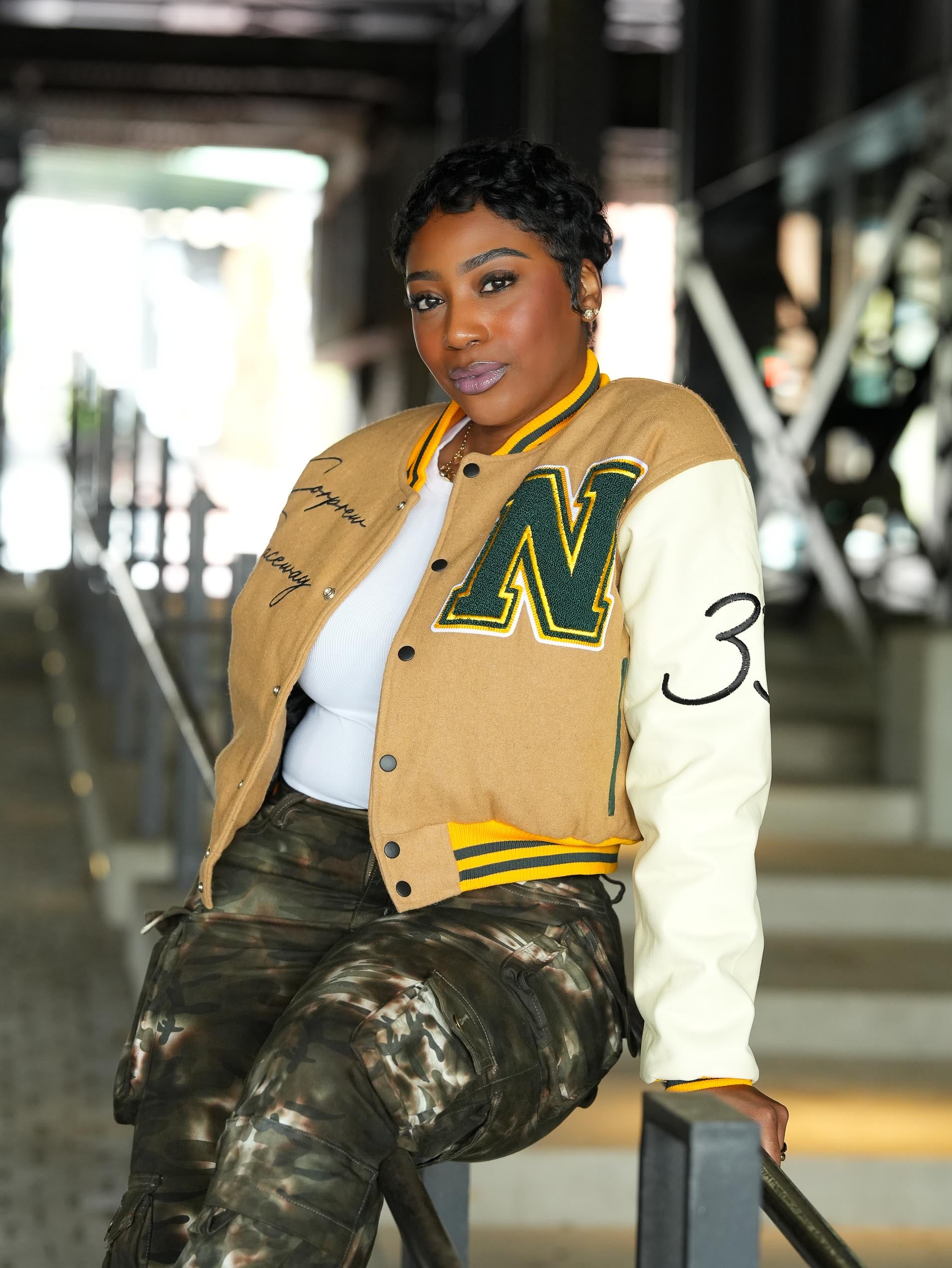 BeHold Cropped Varsity Jacket